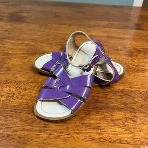 Salt water purple leather sandals size 12